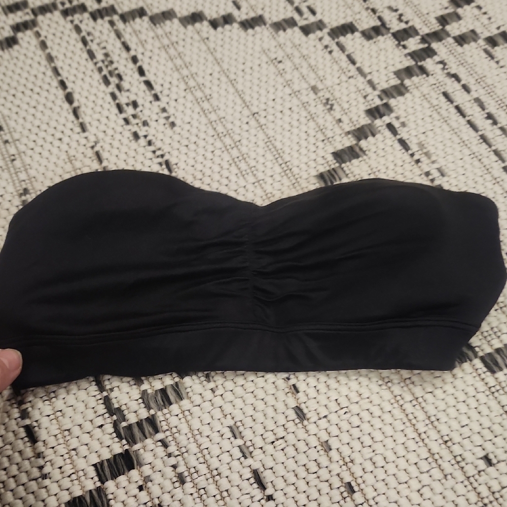 Black Strapless Bandeau Top